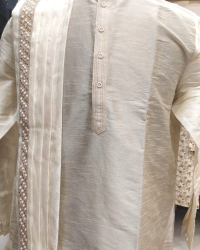 Ethnic Blended Silk Kurta Dhoti Set