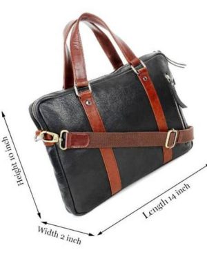Dark Brown Solid Leather Laptop Bag