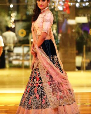 PEACH AND BLUE COLORED LEHENGA CHOLI