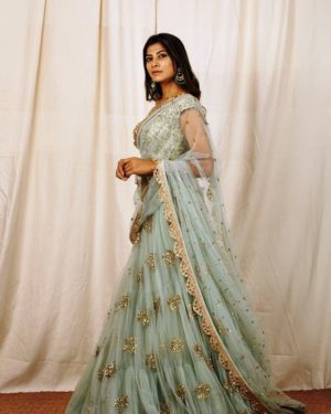 UNIQUE OLIVE GREEN LEHENGA CHOLI