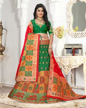 Odhni Banarasi Silk Lehnga Set