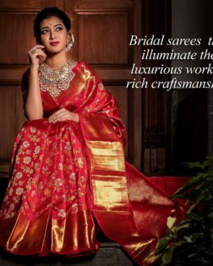 Lichi Silk Red Saree