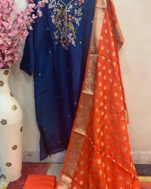 Ethnic opada silk Suit set