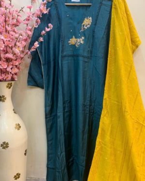 Pure muslin self thread suit