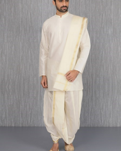 Traditional Kurta Dhoti with Dupatta Set.