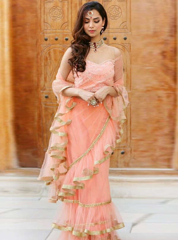 Ruffle Saree