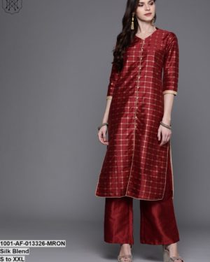 Maroon Printed Kurta With Palazzo