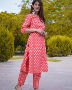 BEAUTIFUL HAND WORK FULLY STITCHED COTTON PANT SET