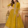 Dark Yellow Anarkali Suit With Narzling Duptta