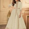 Off White Anarkali Suit With Narzling Duptta