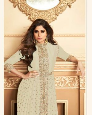 Off White Anarkali Suit With Narzling Duptta