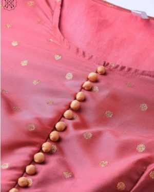 Pink Self Designed Kali Lehenga With Choli And Dupatta