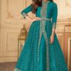 Teal Green Anarkali Suit With Narzling Duptta