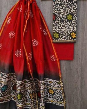 Exclusive collection of handblock printed pure chanderi silk suit sets with cotton bottom